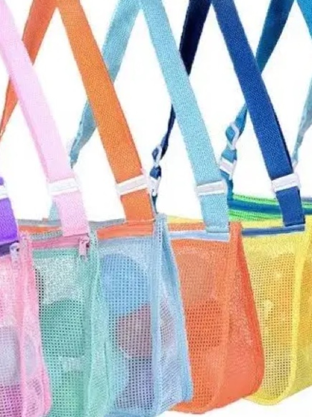 MESH ZIPPER BEACH BAGS (Lot of 4)